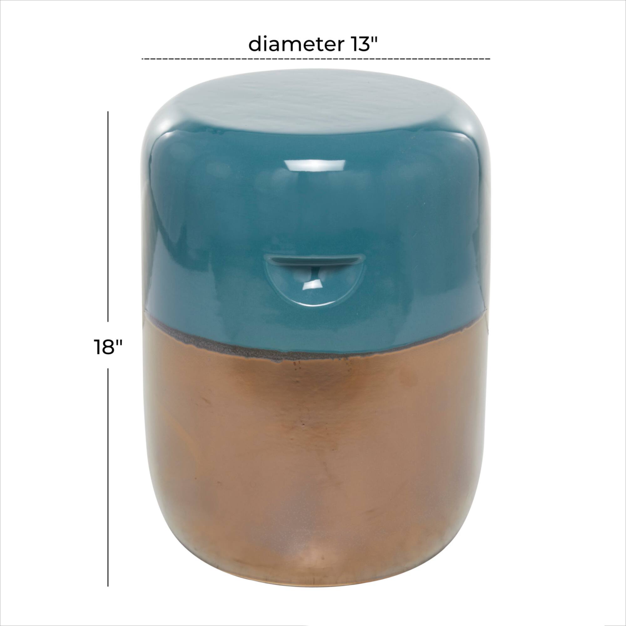 Blue Stoneware Contemporary Accent table 13" x 13" x 18"